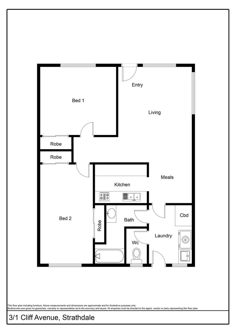 Floorplan of Homely unit listing, 3/1 Cliff Avenue, Strathdale VIC 3550