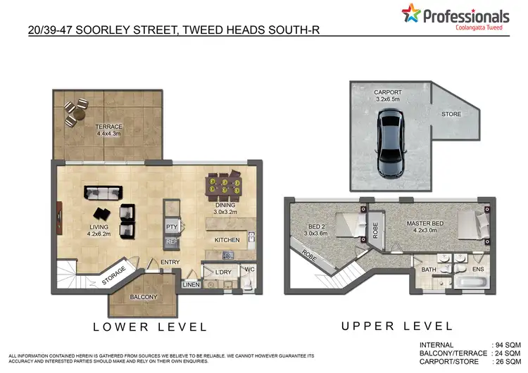Floorplan of Homely townhouse listing, 20/39-47 Soorley Street, Tweed Heads South NSW 2486
