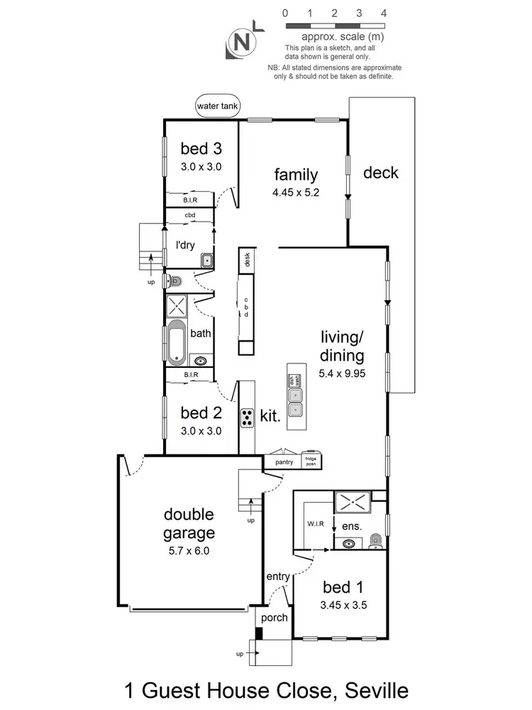Floorplan of Homely house listing, 1 Guest House Close, Seville VIC 3139