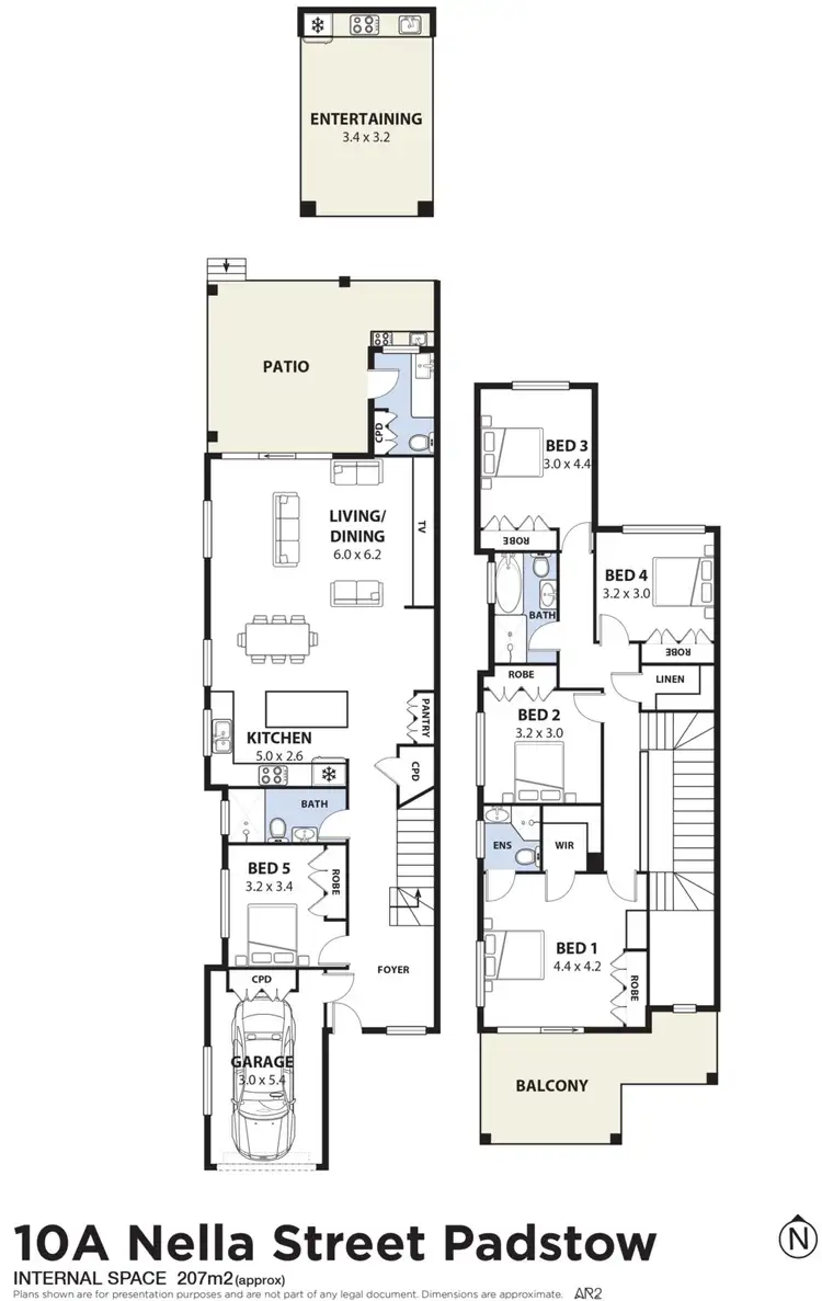 Floorplan of Homely semi-detached listing, 10A Nella Street, Padstow NSW 2211