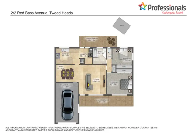 Floorplan of Homely semi-detached listing, 2/2 Red Bass Avenue, Tweed Heads West NSW 2485