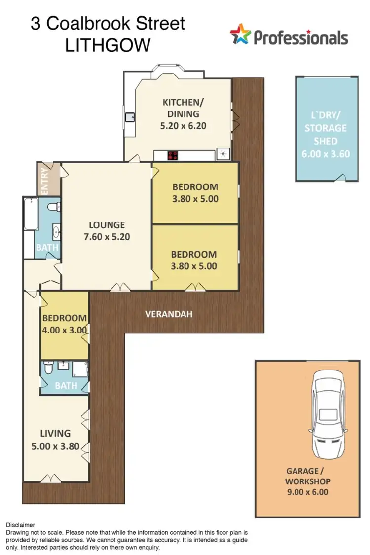 Floorplan of Homely house listing, 3 Coalbrook Street, Lithgow NSW 2790