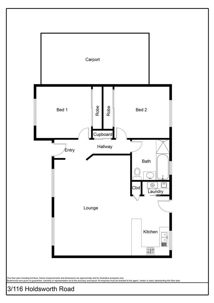 Floorplan of Homely unit listing, 3/116 Holdsworth Road, North Bendigo VIC 3550