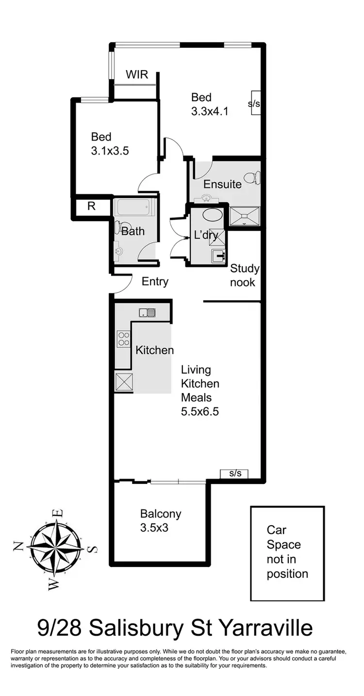Floorplan of Homely townhouse listing, 9/28 Salisbury Street, Yarraville VIC 3013