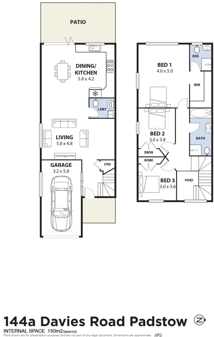Floorplan of Homely semi-detached listing, 144A Davies Road, Padstow NSW 2211