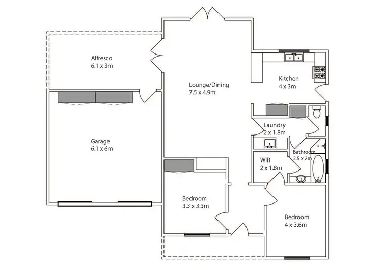 Floorplan of Homely villa listing, Unit 5/1 Brooks Drive, Mildura VIC 3500