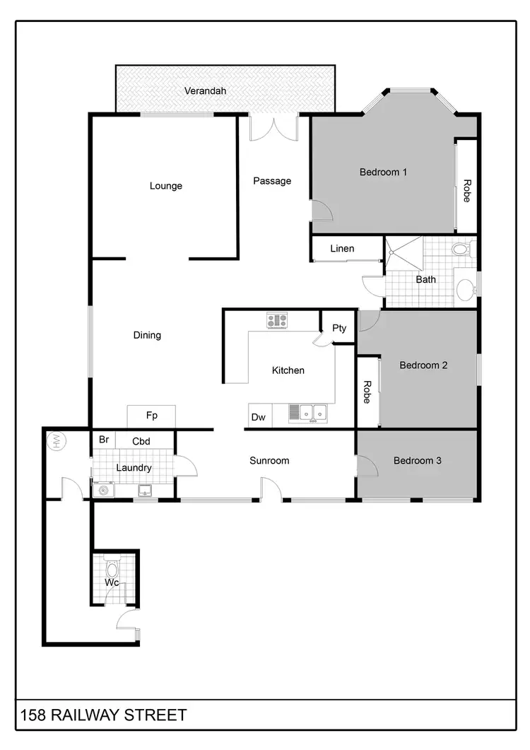Floorplan of Homely house listing, 158 Railway Street, Maryborough VIC 3465