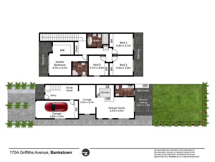 Floorplan of Homely semi-detached listing, 170A Griffiths Avenue, Bankstown NSW 2200