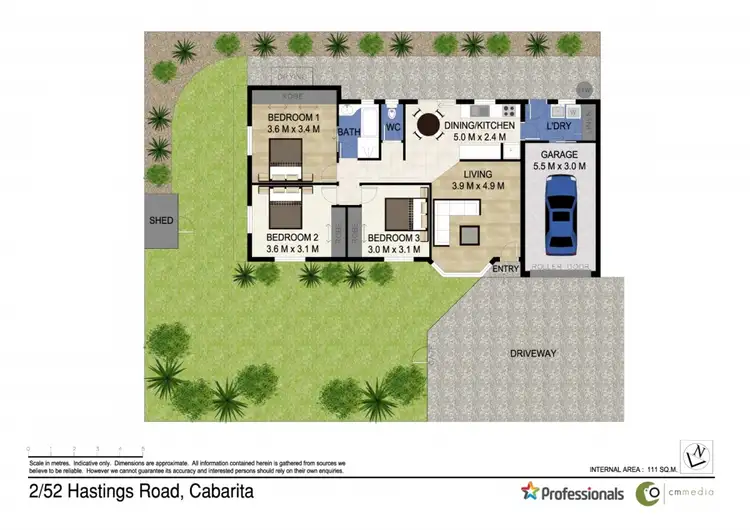 Floorplan of Homely semi-detached listing, 1/52 Hastings Road, Bogangar NSW 2488