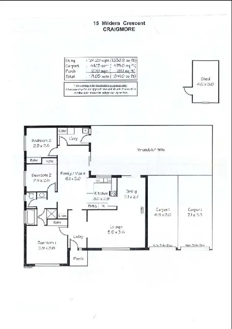 Floorplan of Homely house listing, 15 Mildera Crescent, Craigmore SA 5114