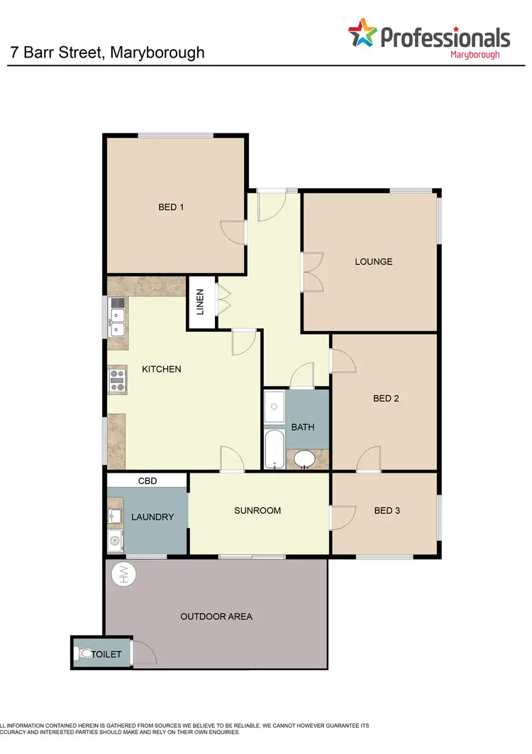 Floorplan of Homely house listing, 7 Barr Street, Maryborough VIC 3465