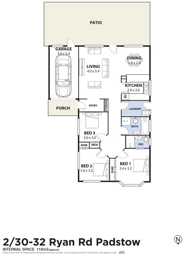 Floorplan of Homely villa listing, 2/30-32 Ryan Road, Padstow NSW 2211