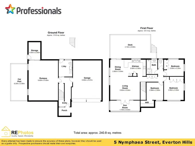 Floorplan of Homely house listing, 5 Nymphaea Street, Everton Hills QLD 4053