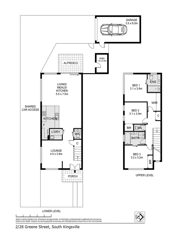 Floorplan of Homely townhouse listing, 1/28 Greene Street, South Kingsville VIC 3015