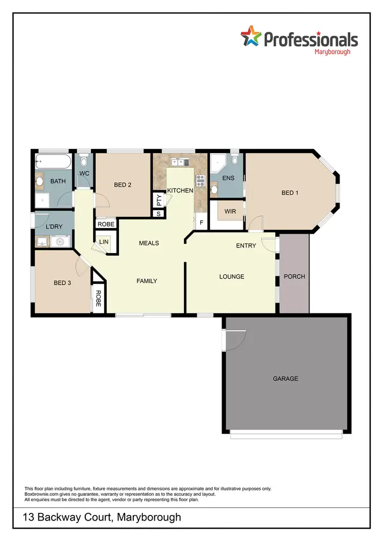 Floorplan of Homely house listing, 13 Backway Court, Maryborough VIC 3465