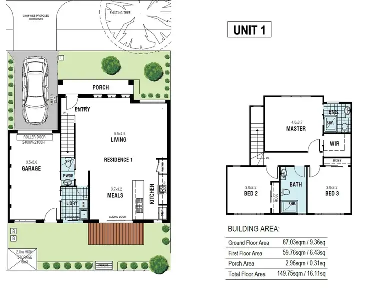 Floorplan of Homely townhouse listing, 1 & 2/7 Brack Avenue, Brooklyn VIC 3012
