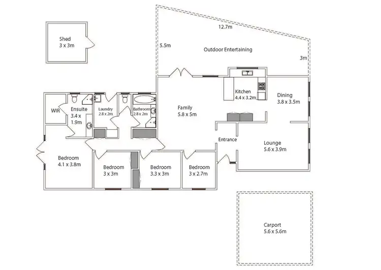 Floorplan of Homely house listing, 14 Kiata Drive, Mildura VIC 3500