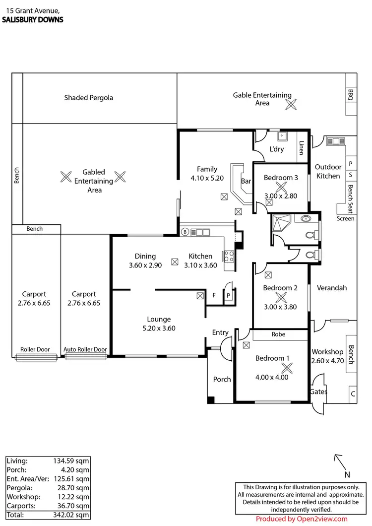 Floorplan of Homely house listing, 15 Grant Avenue, Salisbury Downs SA 5108