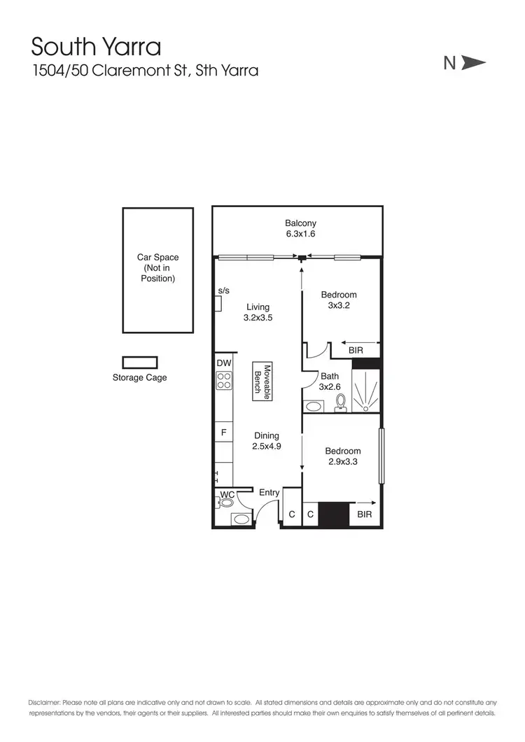 Floorplan of Homely apartment listing, 1504/50 Claremont Street, South Yarra VIC 3141