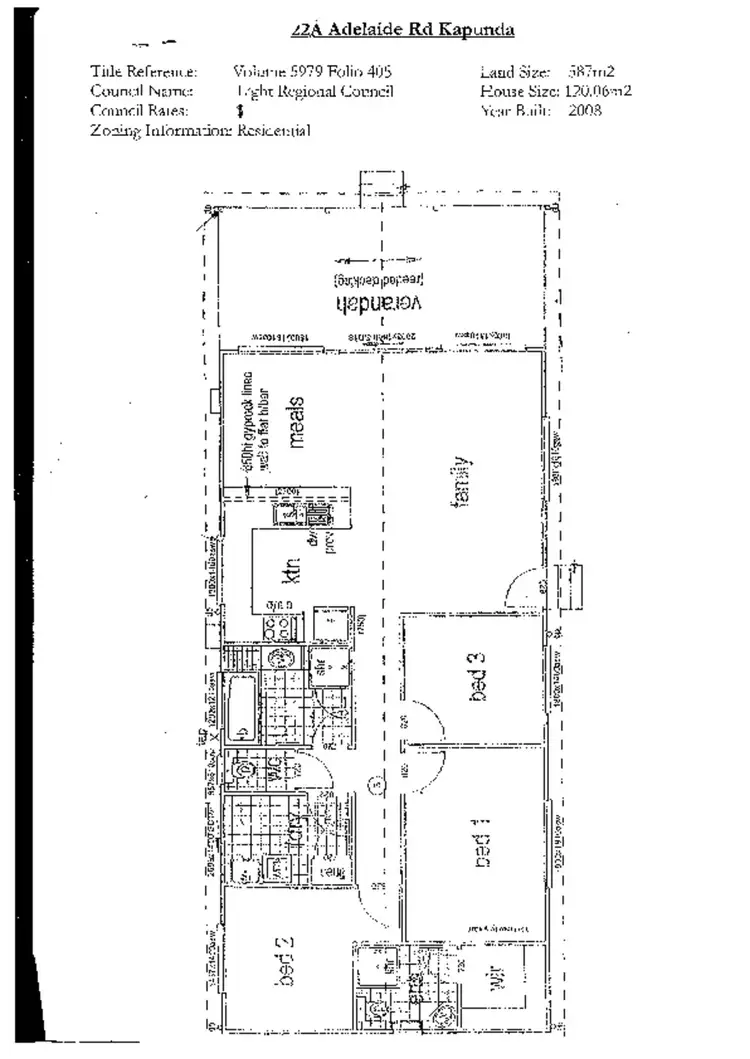 Floorplan of Homely house listing, 22A Adelaide Road, Kapunda SA 5373