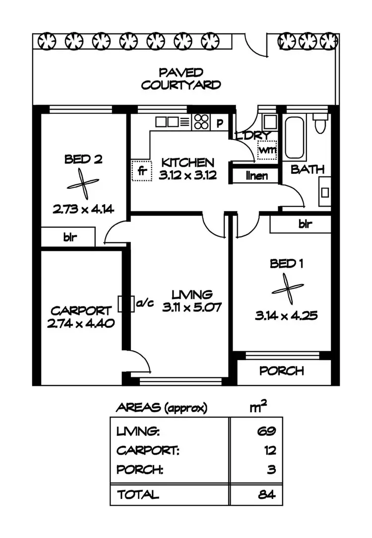 Floorplan of Homely unit listing, 6/8a Montacute Road, Hectorville SA 5073