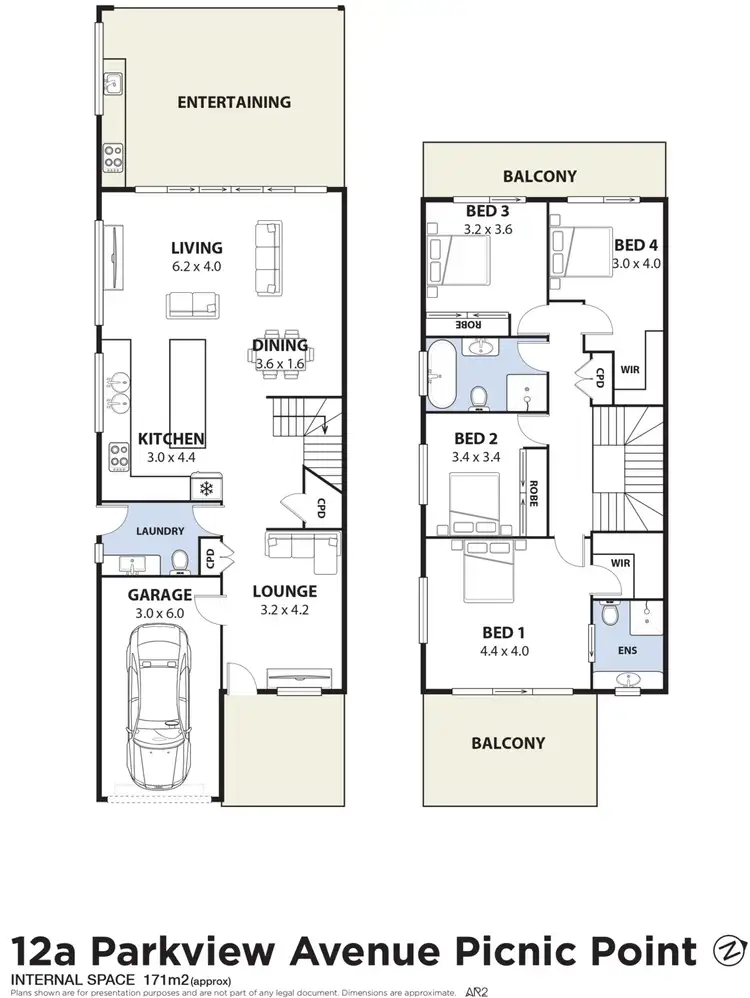 Floorplan of Homely semi-detached listing, 12A Parkview Avenue, Picnic Point NSW 2213