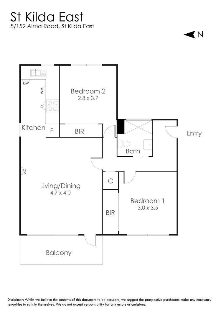 Floorplan of Homely apartment listing, 5/152 Alma Road, St Kilda East VIC 3183