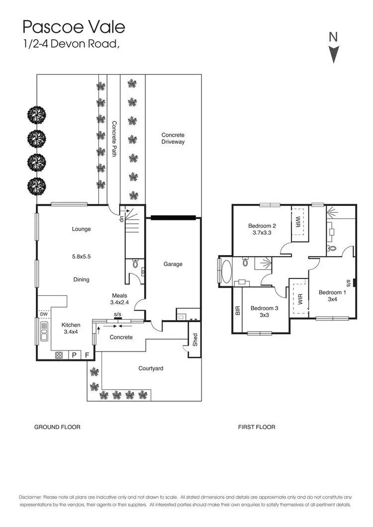 Floorplan of Homely townhouse listing, 1/2-4 Devon Road, Pascoe Vale VIC 3044