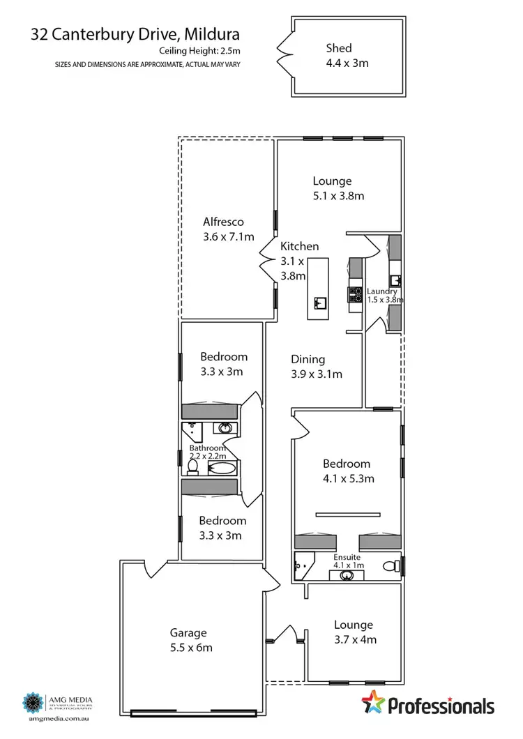 Floorplan of Homely house listing, 32 Canterbury Drive, Mildura VIC 3500