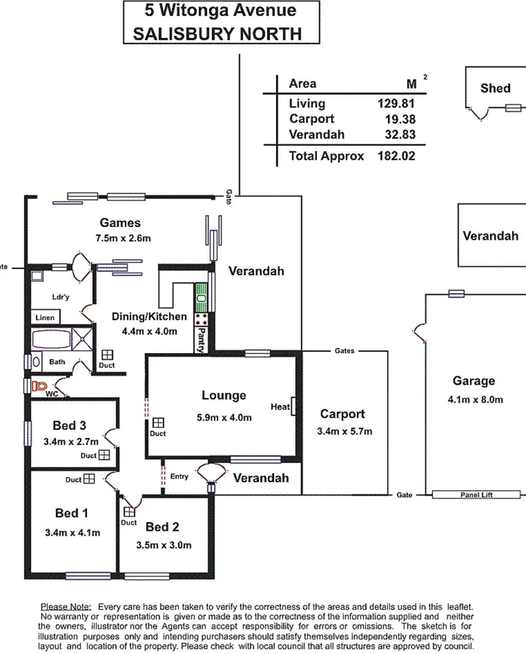 Floorplan of Homely house listing, 5 Witonga Avenue, Salisbury North SA 5108