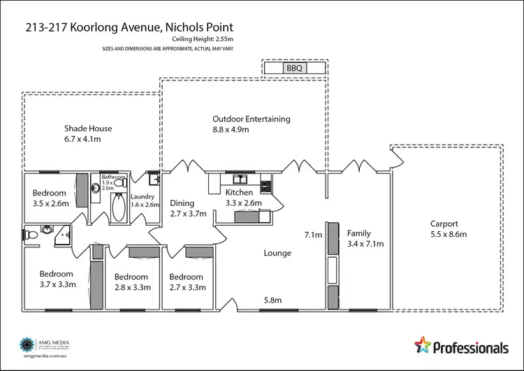 Floorplan of Homely rural property listing, 213 - 217 Koorlong Avenue, Nichols Point VIC 3501