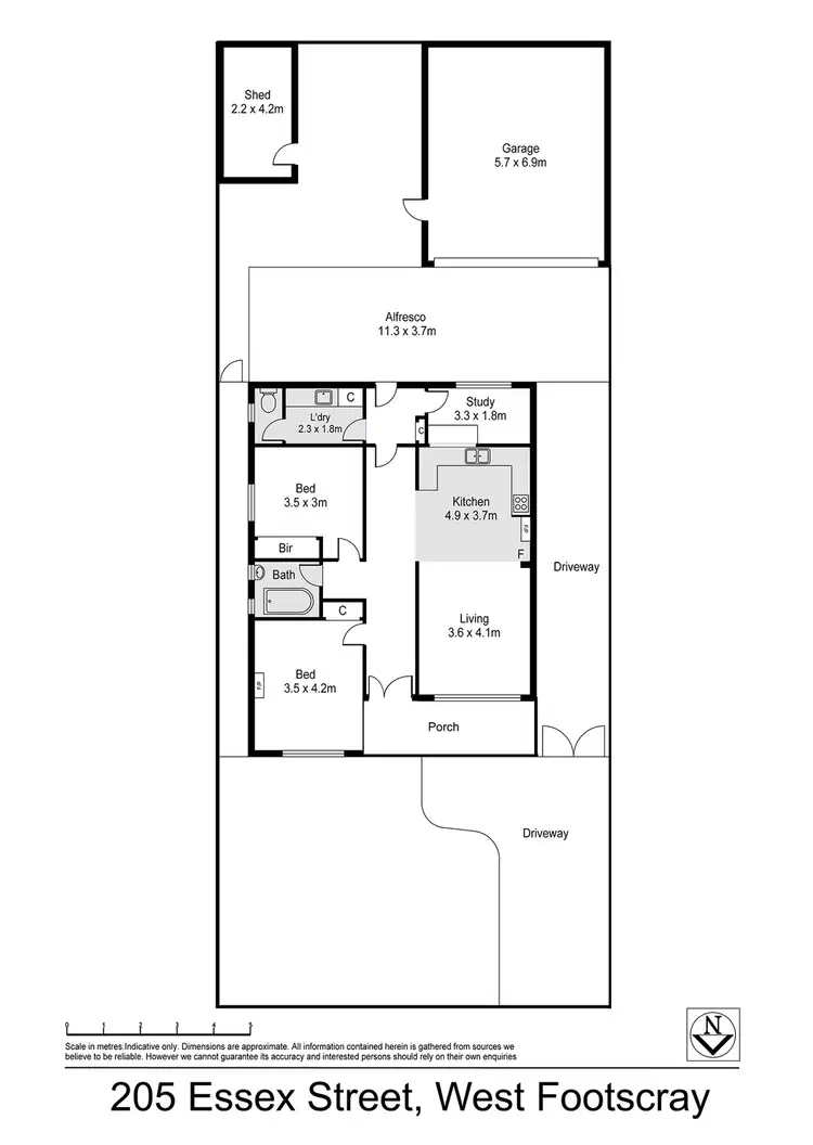 Floorplan of Homely house listing, 205 Essex Street, West Footscray VIC 3012