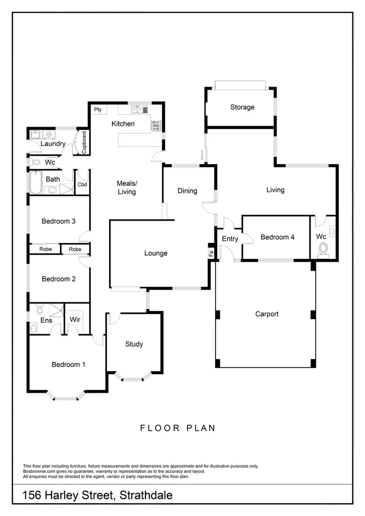 Floorplan of Homely house listing, 156 Harley Street, Strathdale VIC 3550