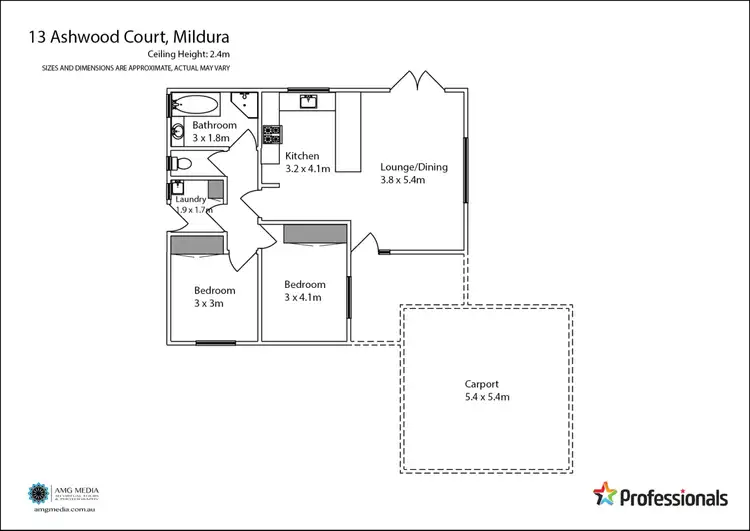 Floorplan of Homely villa listing, 13 Ashwood Court, Mildura VIC 3500