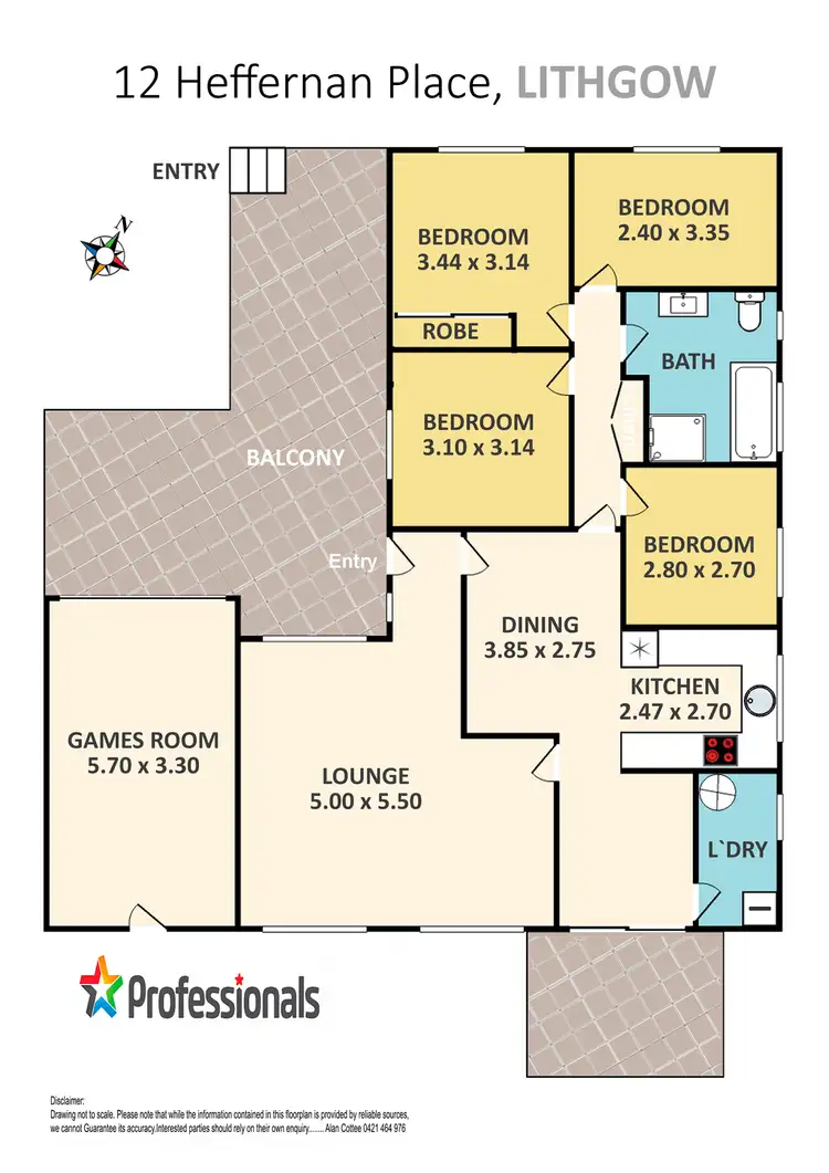 Floorplan of Homely house listing, 12 Heffernan Place, Lithgow NSW 2790