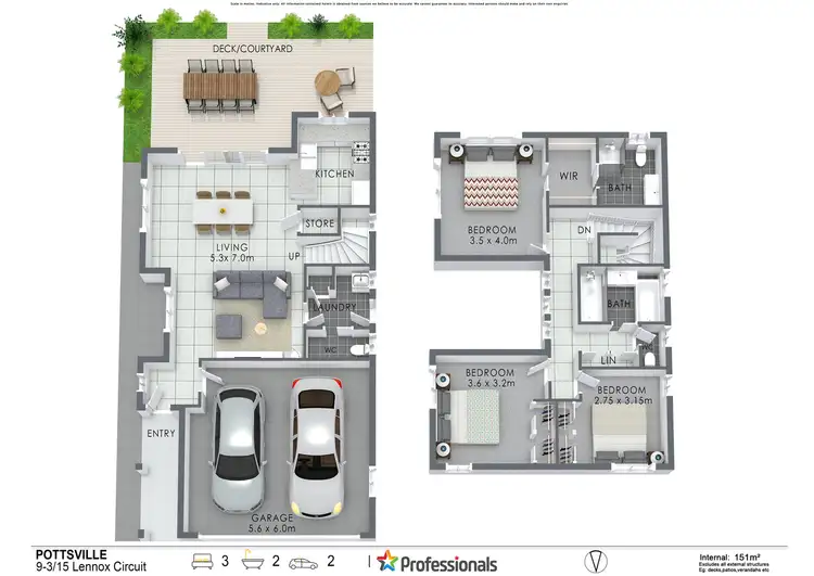 Floorplan of Homely townhouse listing, 9/3-15 Lennox Circuit, Pottsville NSW 2489