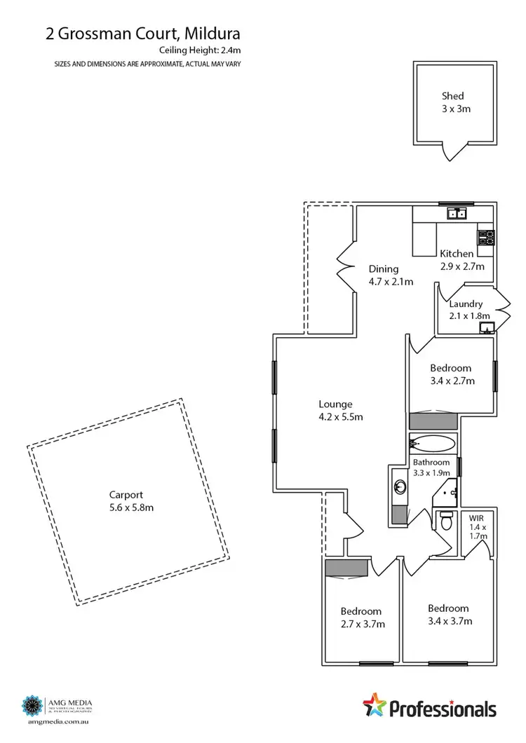 Floorplan of Homely house listing, 2 Grossman Court, Mildura VIC 3500