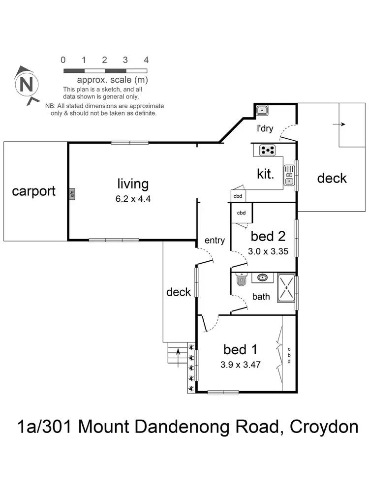 Floorplan of Homely unit listing, 1A/301 Mount Dandenong Road, Croydon VIC 3136