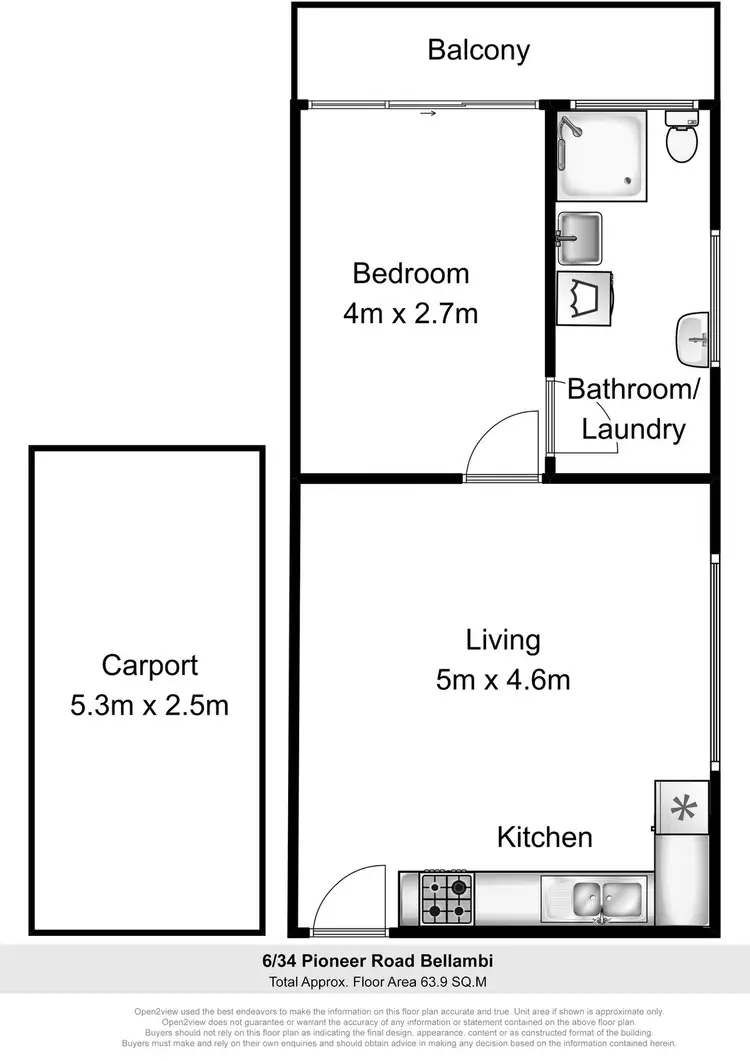 Floorplan of Homely unit listing, 6/34 Pioneer Road, Bellambi NSW 2518