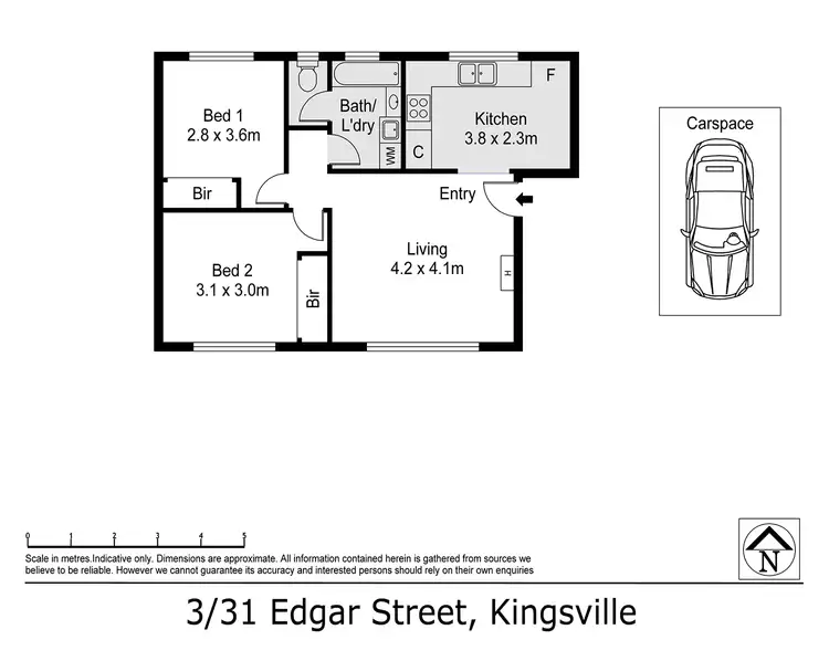 Floorplan of Homely flat listing, 3/31 Edgar Street, Kingsville VIC 3012