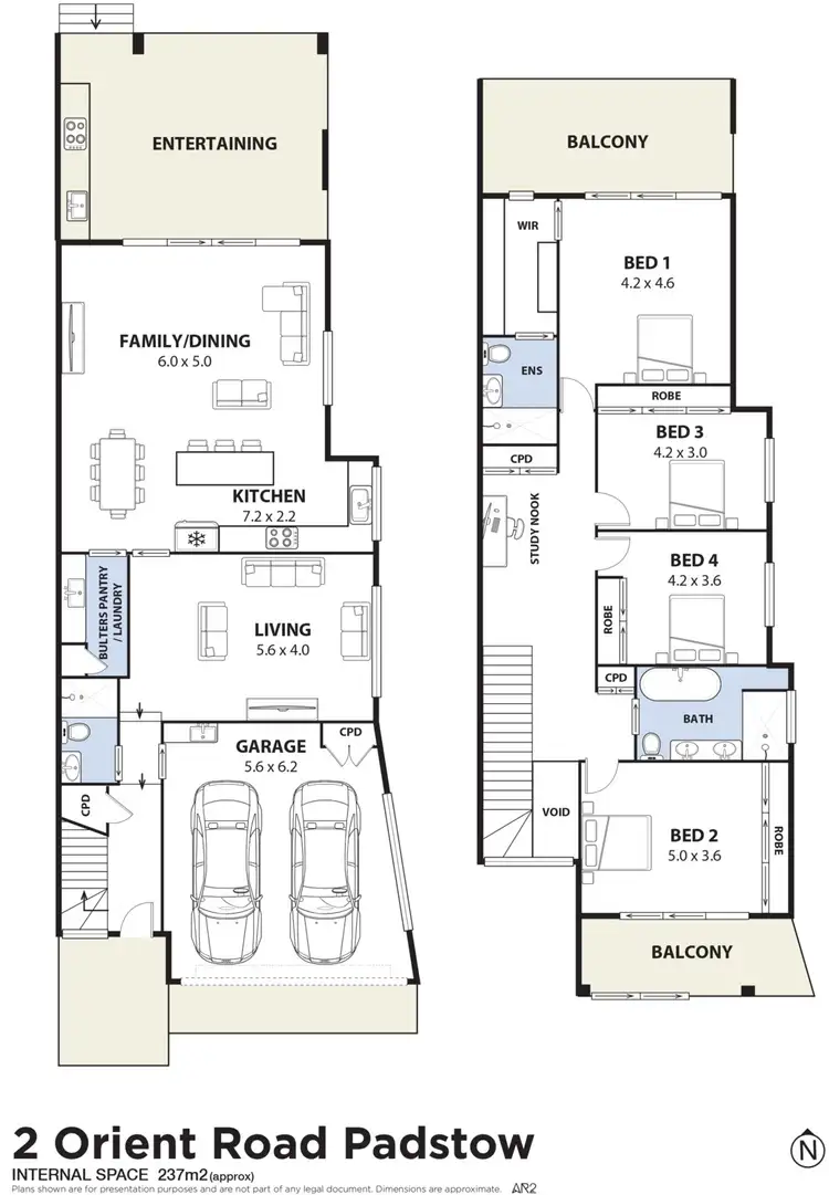 Floorplan of Homely semi-detached listing, 2 Orient Road, Padstow NSW 2211