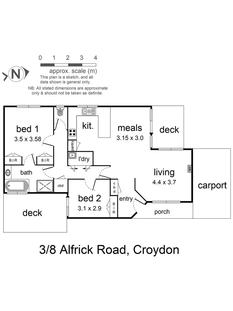 Floorplan of Homely unit listing, 3/8 Alfrick Road, Croydon VIC 3136