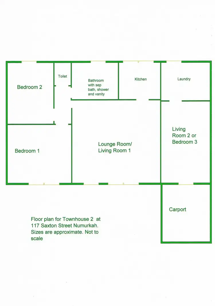 Floorplan of Homely townhouse listing, 2/117 Saxton Street, Numurkah VIC 3636