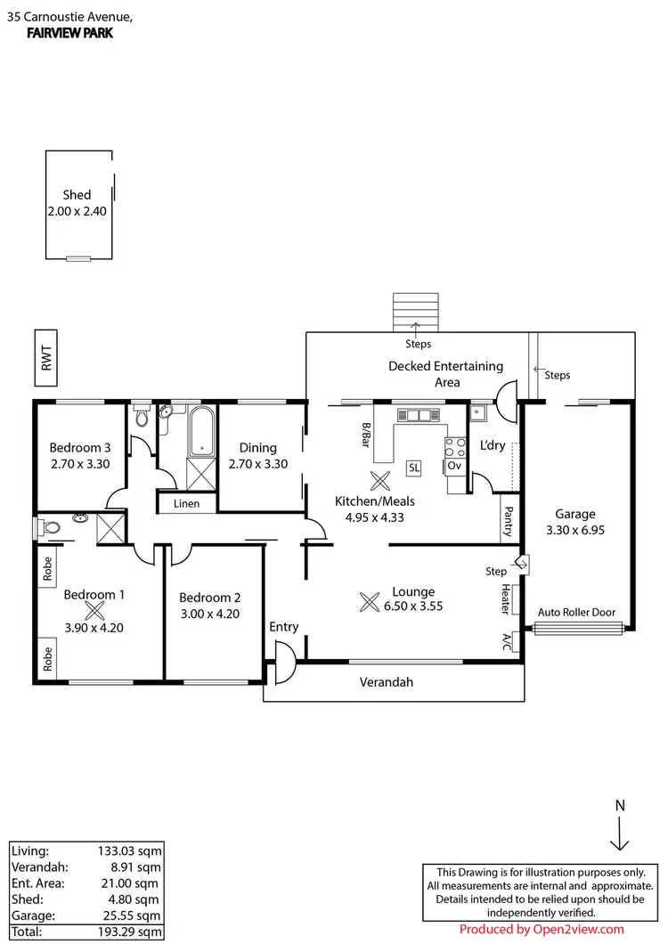 Floorplan of Homely house listing, 35 Carnoustie Avenue, Fairview Park SA 5126