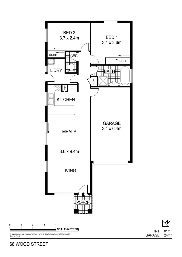 Floorplan of Homely unit listing, 4/68 Wood Street, California Gully VIC 3556