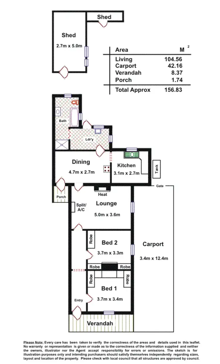Floorplan of Homely house listing, 107 Russell Street, Rosewater SA 5013