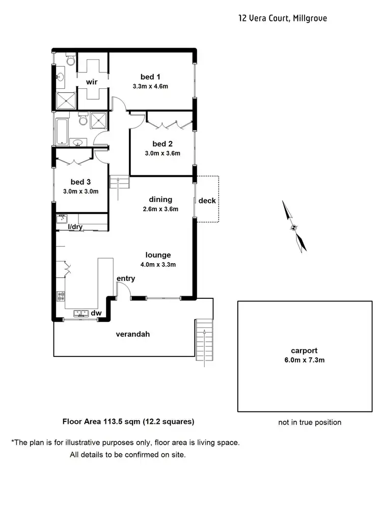 Floorplan of Homely house listing, 12 Vera Court, Millgrove VIC 3799