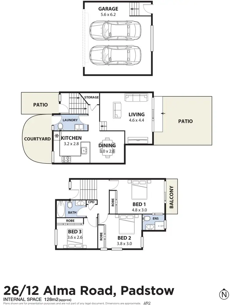 Floorplan of Homely townhouse listing, 26/12 Alma Road, Padstow NSW 2211