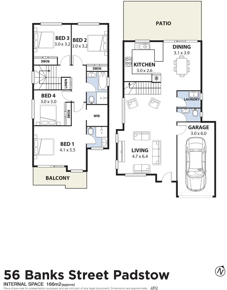 Floorplan of Homely semi-detached listing, 56 Banks Street, Padstow NSW 2211