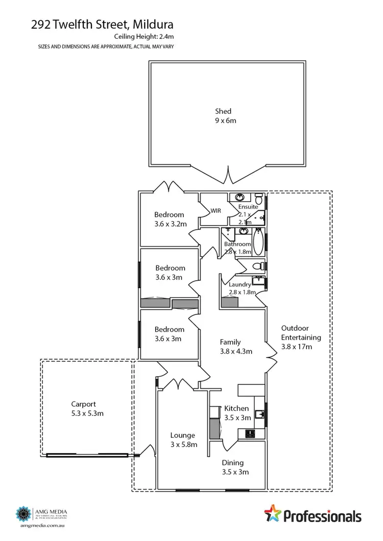 Floorplan of Homely house listing, 292 Twelfth Street, Mildura VIC 3500